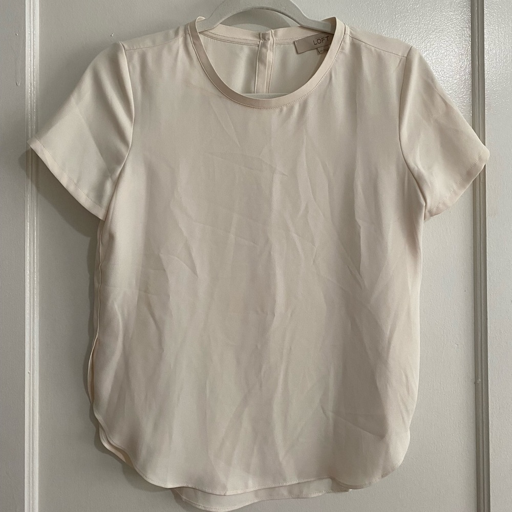 Ann Taylor Loft Cream Blouse